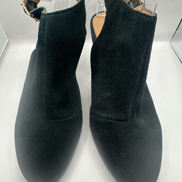 Vionic Perk Lacey Tortoise and Black Suede Slingback Block Heel Bootie 10 - Picture 4 of 10